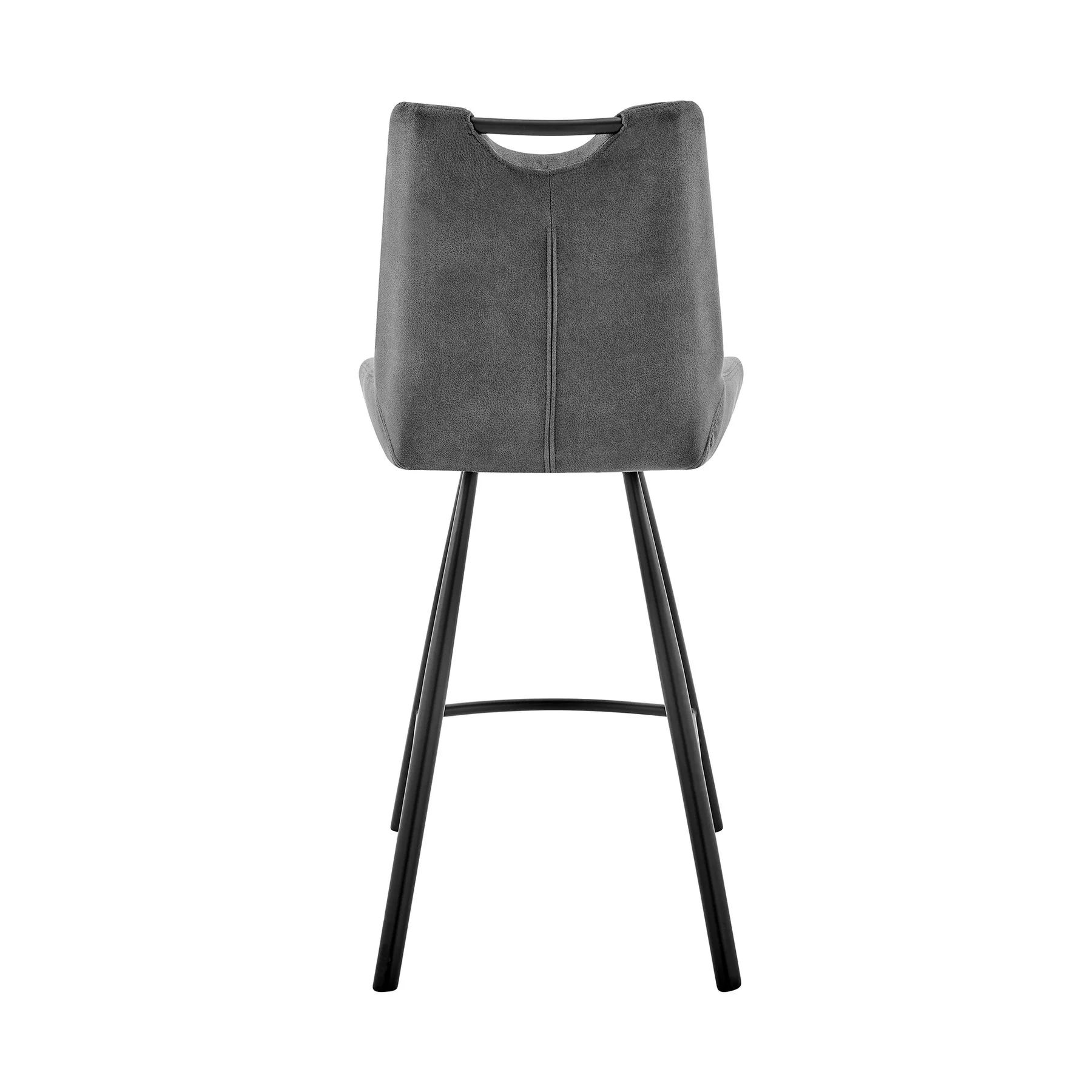 Arizona 26" Counter Height Bar Stool in Charcoal Fabric and Black Finish - Image 5