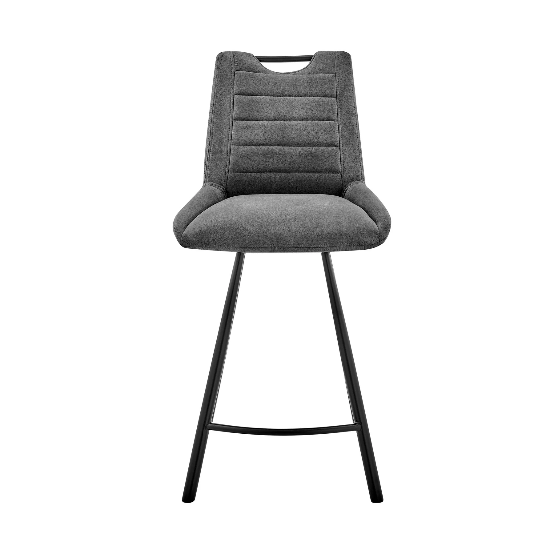 Arizona 30" Bar Height Bar Stool in Charcoal Fabric and Black Finish - Image 2