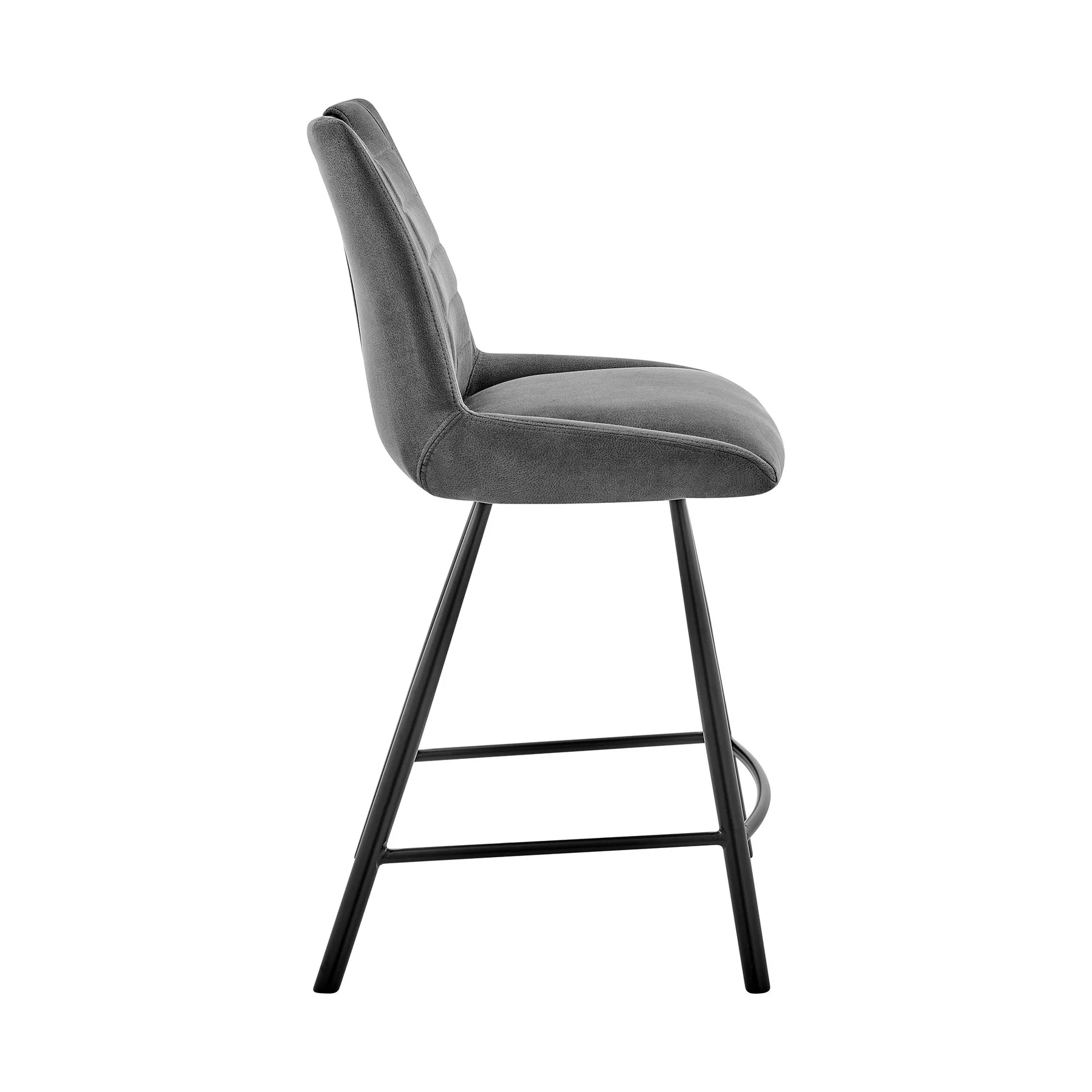 Arizona 30" Bar Height Bar Stool in Charcoal Fabric and Black Finish - Image 3