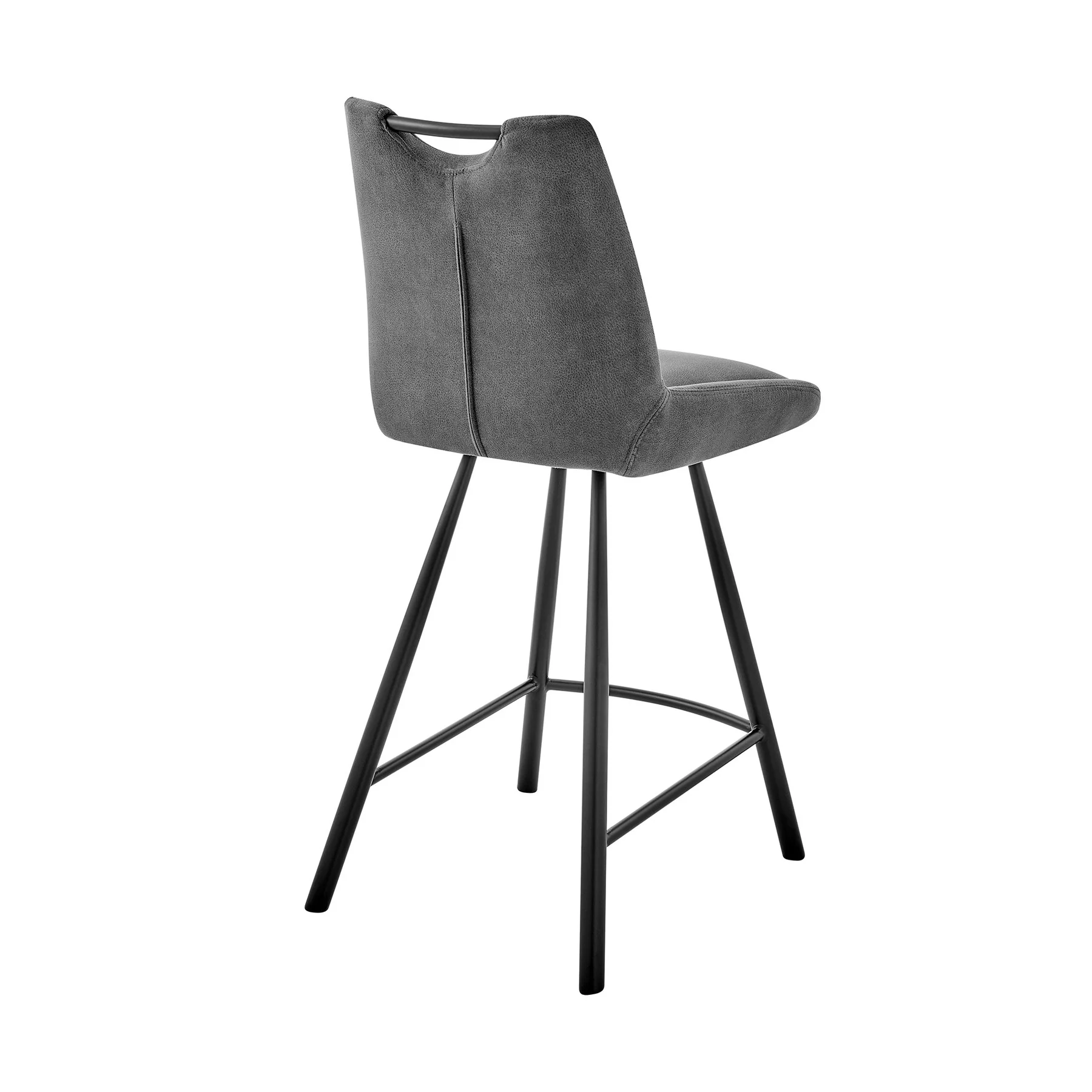 Arizona 30" Bar Height Bar Stool in Charcoal Fabric and Black Finish - Image 4