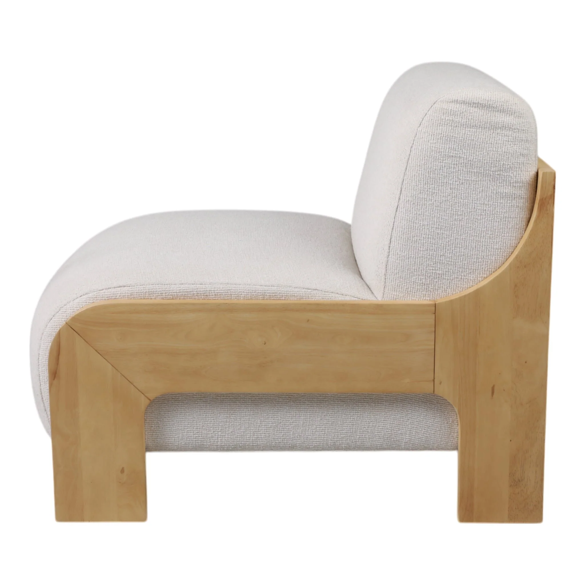 Armless Modern Accent Chair, Ivory - Image 3