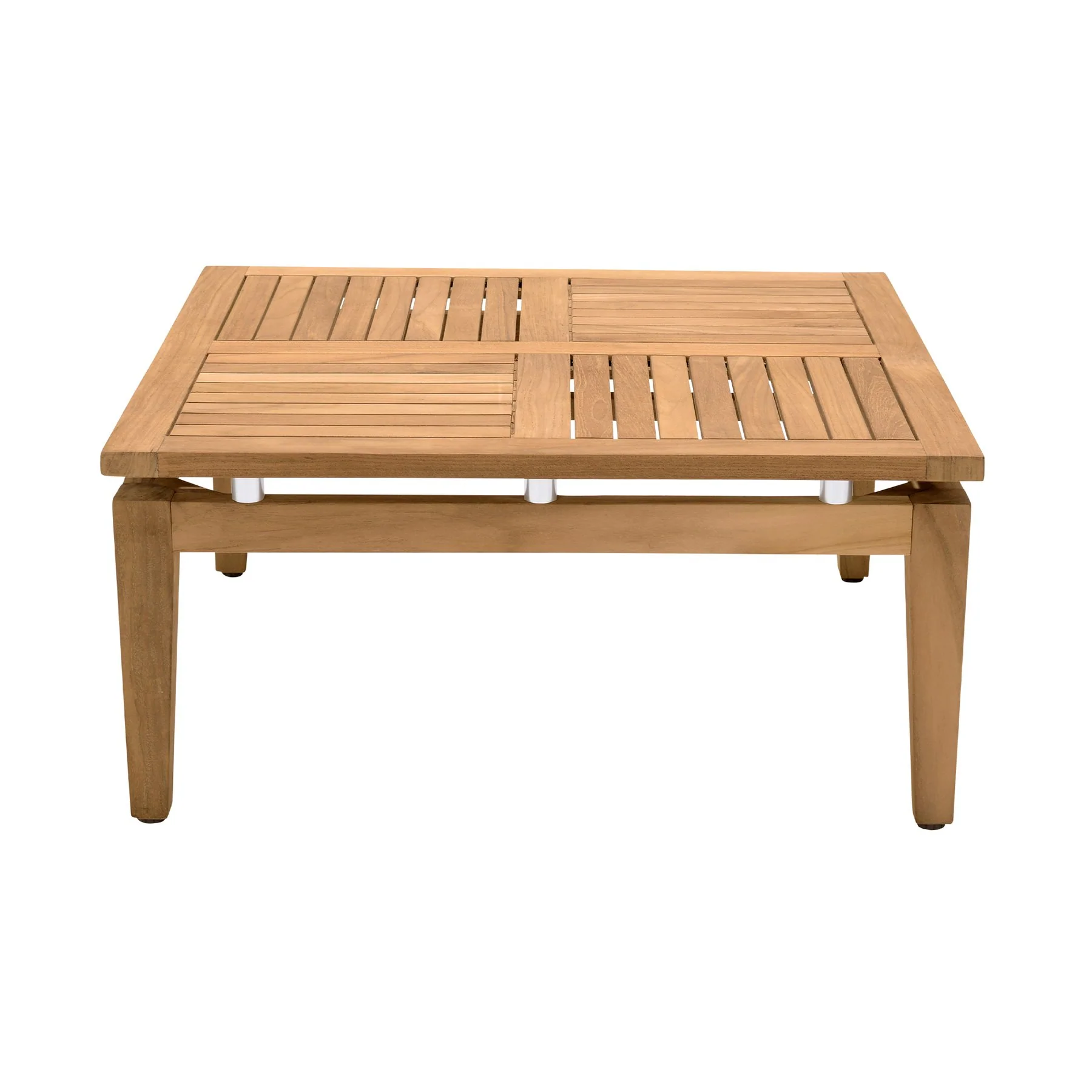 Arno Outdoor 3 Piece Teak Wood Seating Set in Charcoal Olefin - Image 5