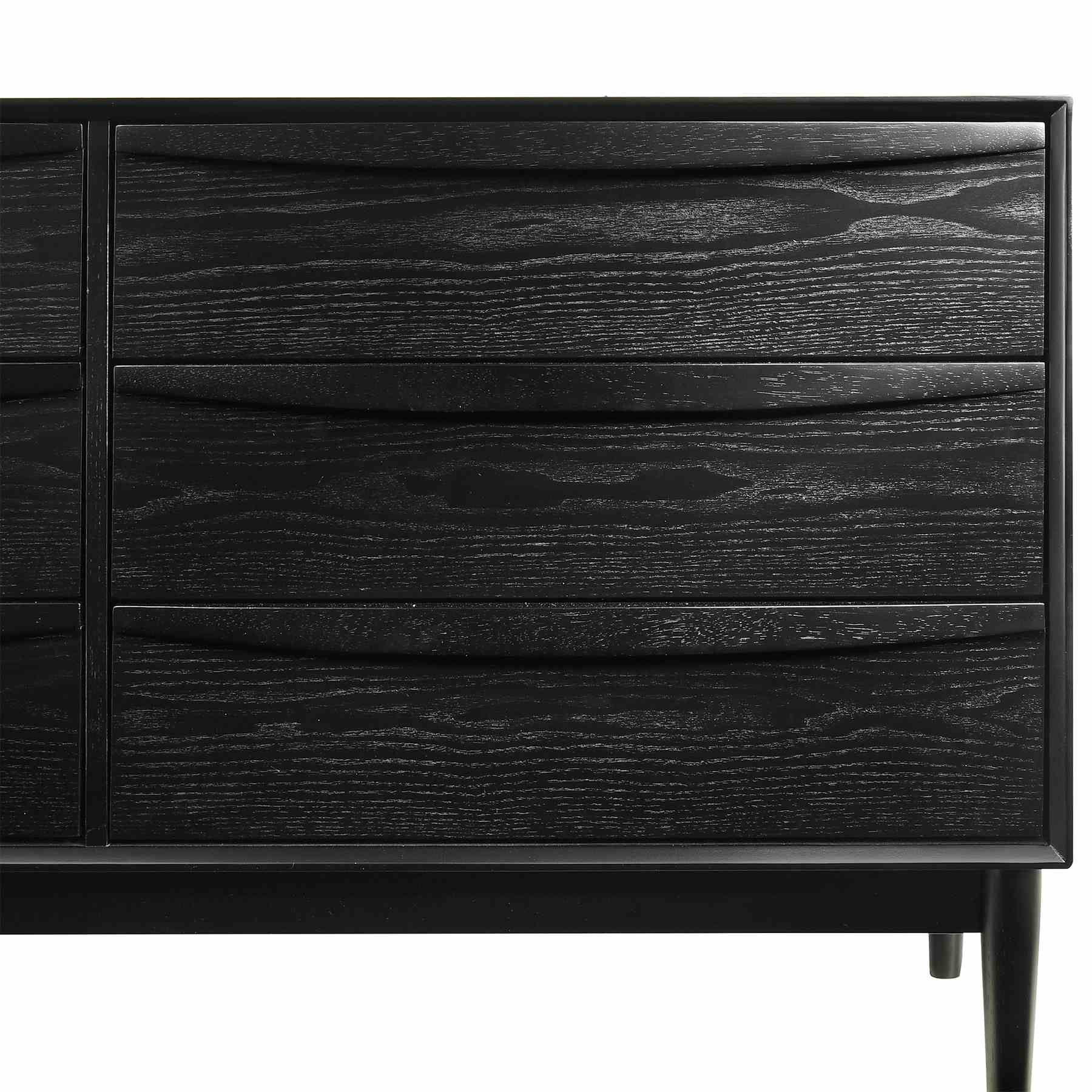 Artemio 6 Drawer Wood Dresser in Black Finish - Image 7