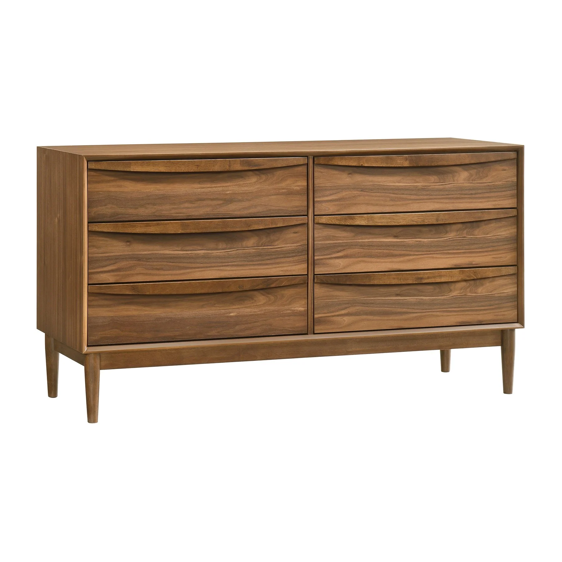 Artemio 6 Drawer Wood Dresser in Walnut Finish - Image 2