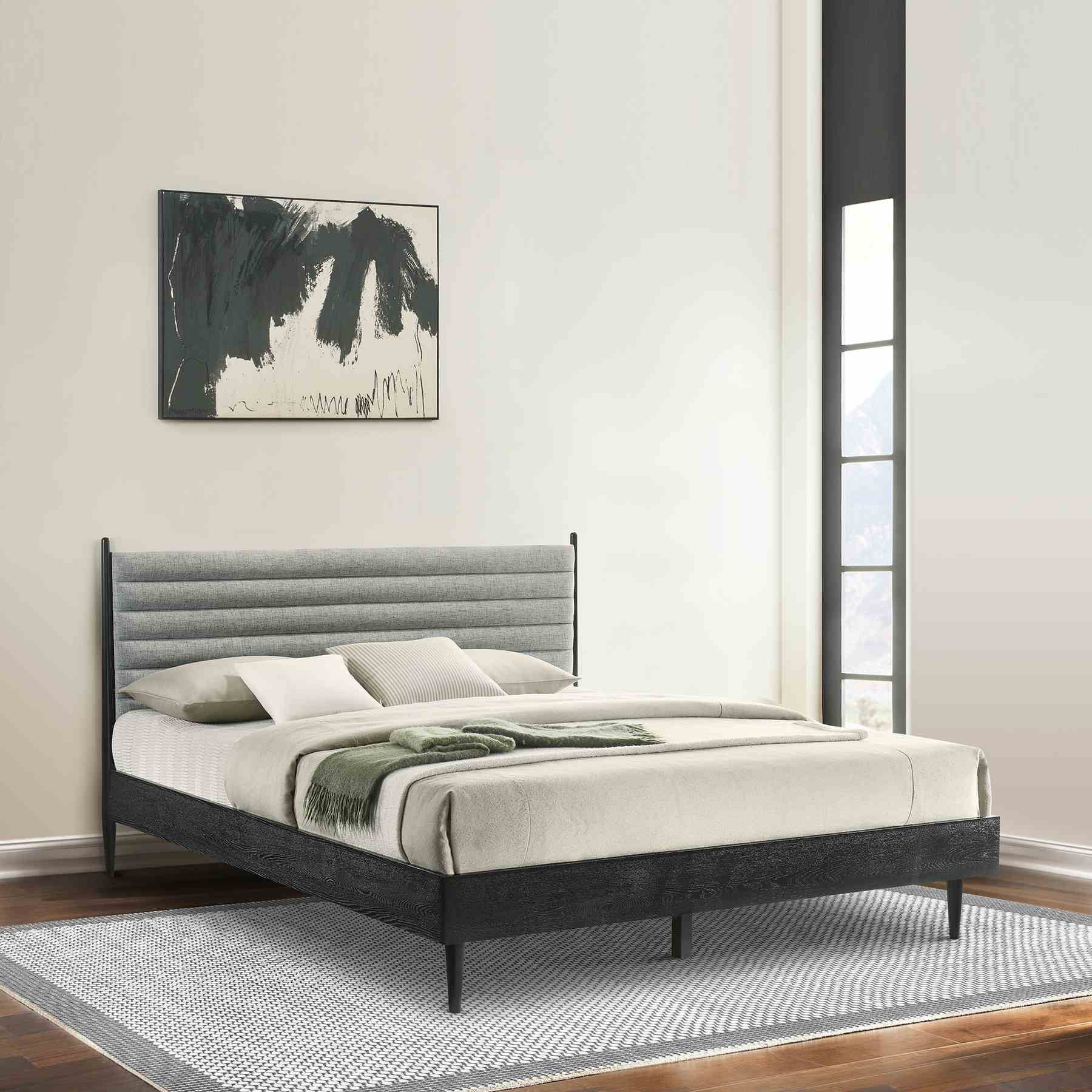 Artemio King Platform Wood Bed Frame in Black Finish - Image 11
