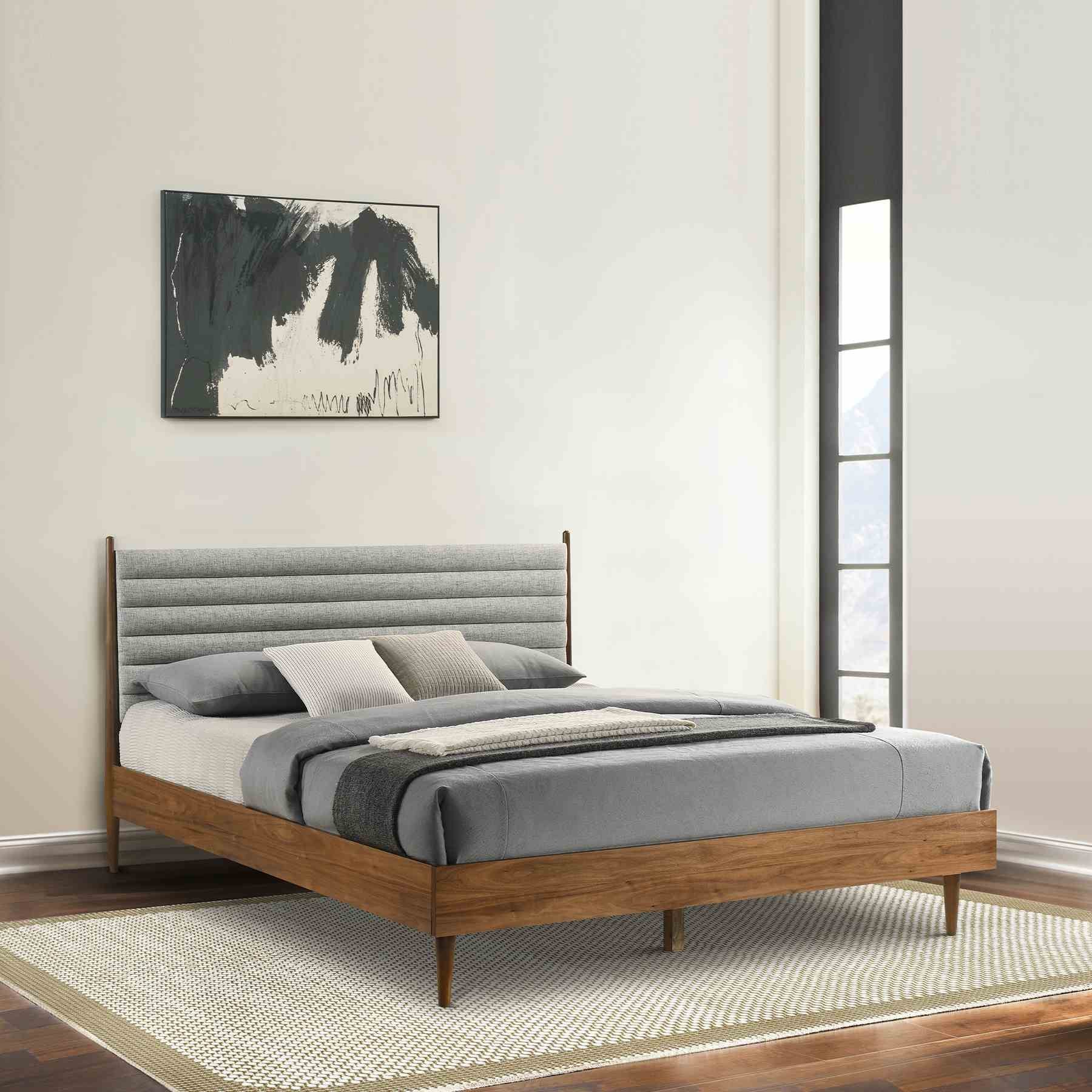 Artemio King Platform Wood Bed Frame in Walnut Finish - Image 11