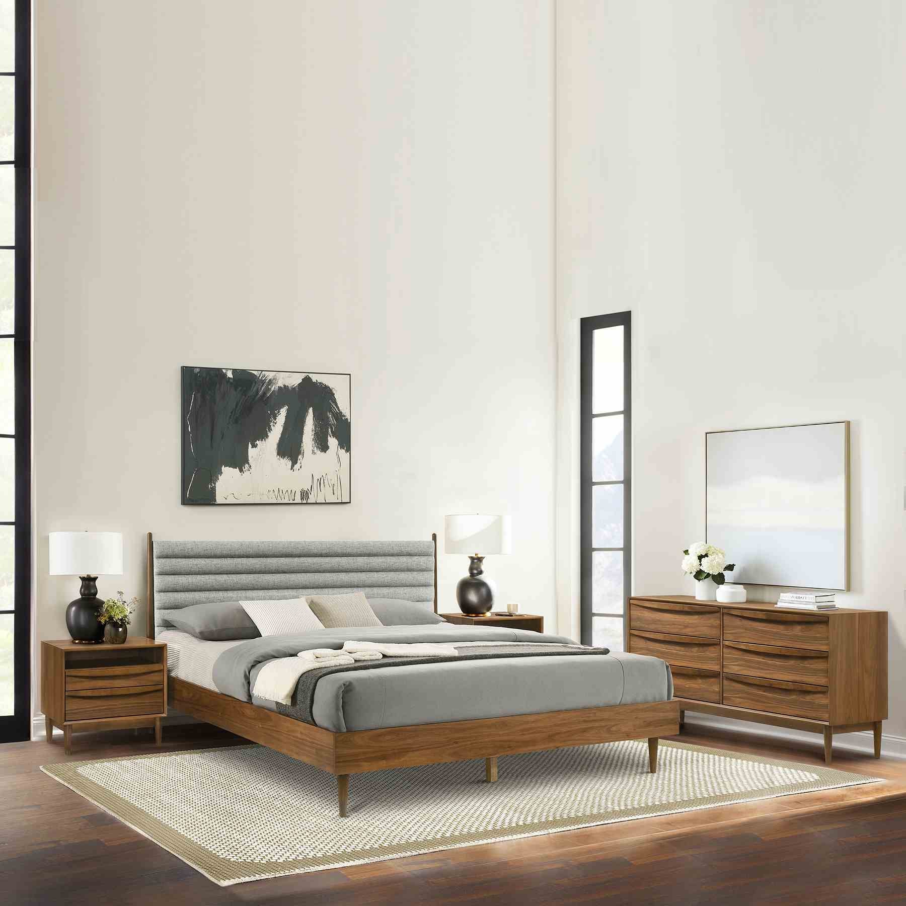 Artemio King Platform Wood Bed Frame in Walnut Finish - Image 12