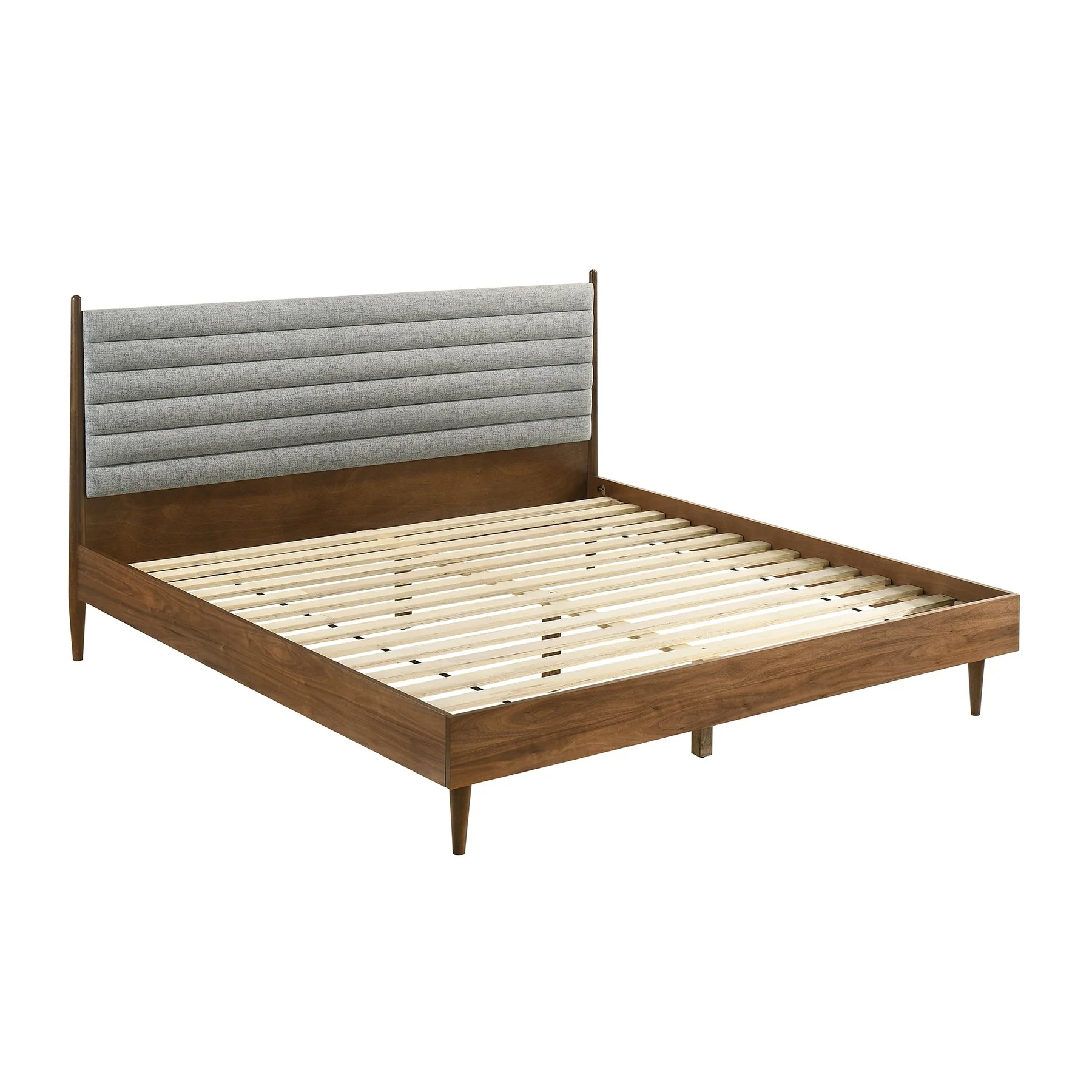 Artemio King Platform Wood Bed Frame in Walnut Finish - Image 2