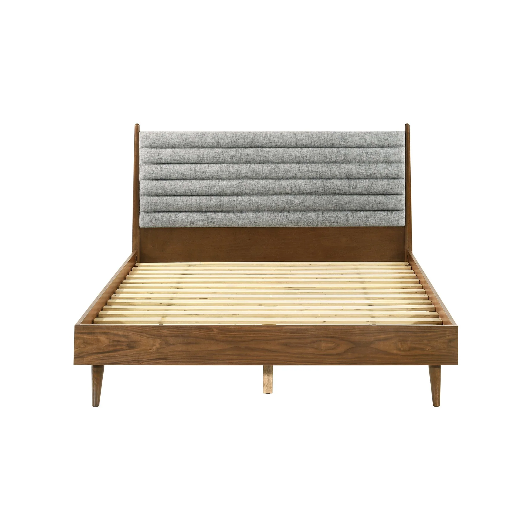 Artemio Queen Platform Wood Bed Frame in Walnut Finish - Image 3