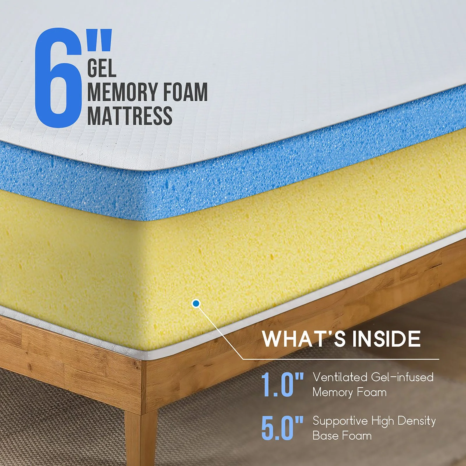 Artemisia 6" Twin Memory Foam Mattress (Roll-In-Box) - Image 7