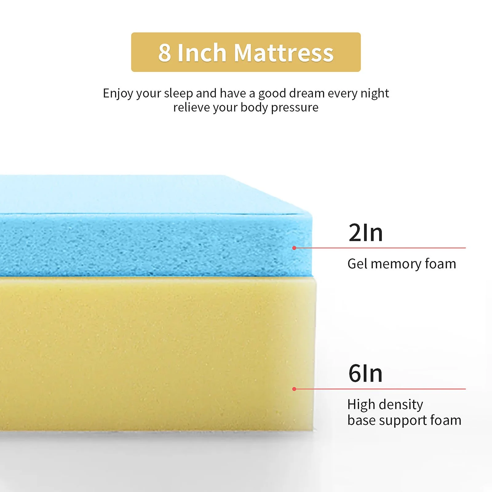 Artemisia 8" Twin Memory Foam Mattress (Roll-In-Box) - Image 6