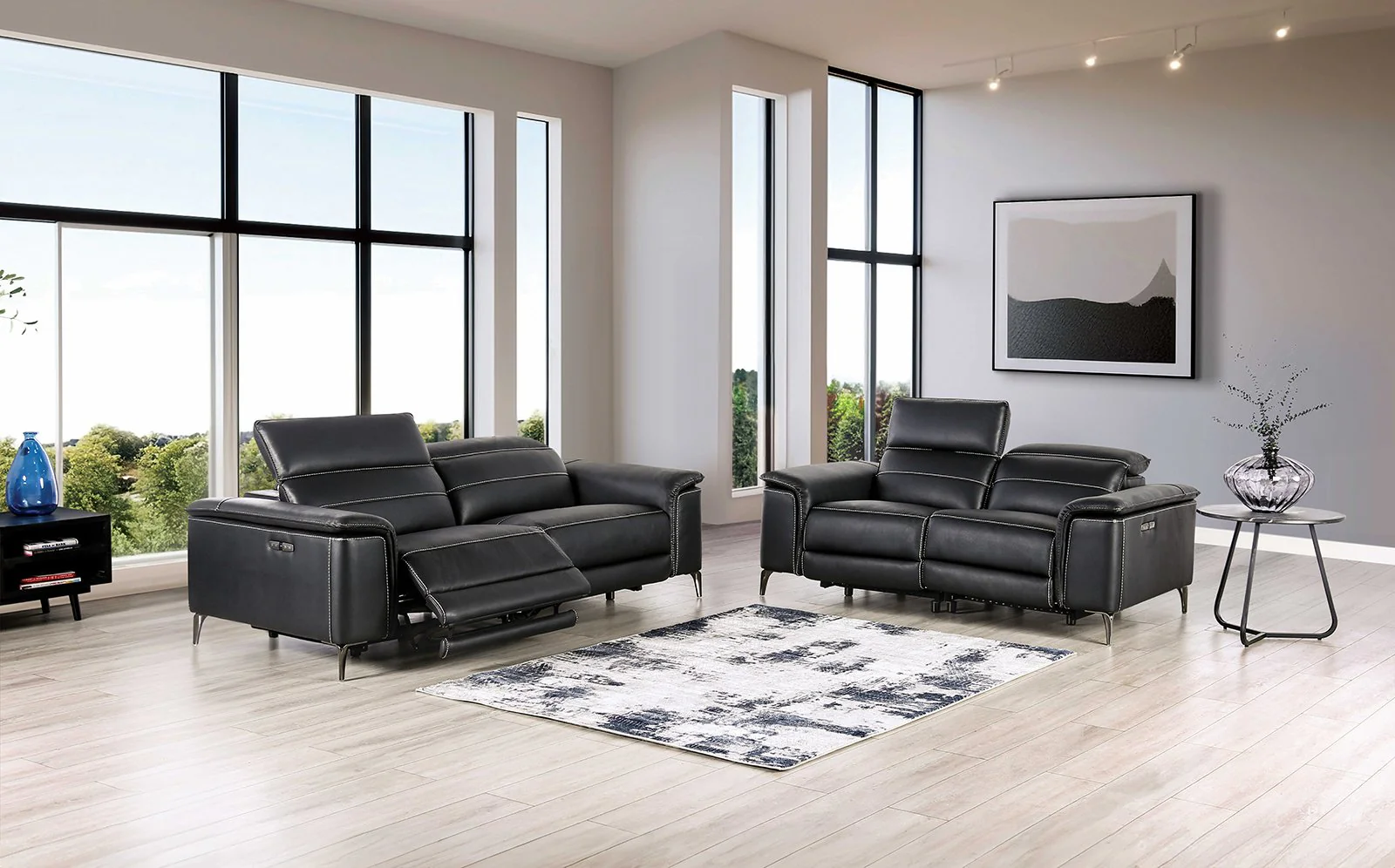 Ascona Power Loveseat, Black - Image 2