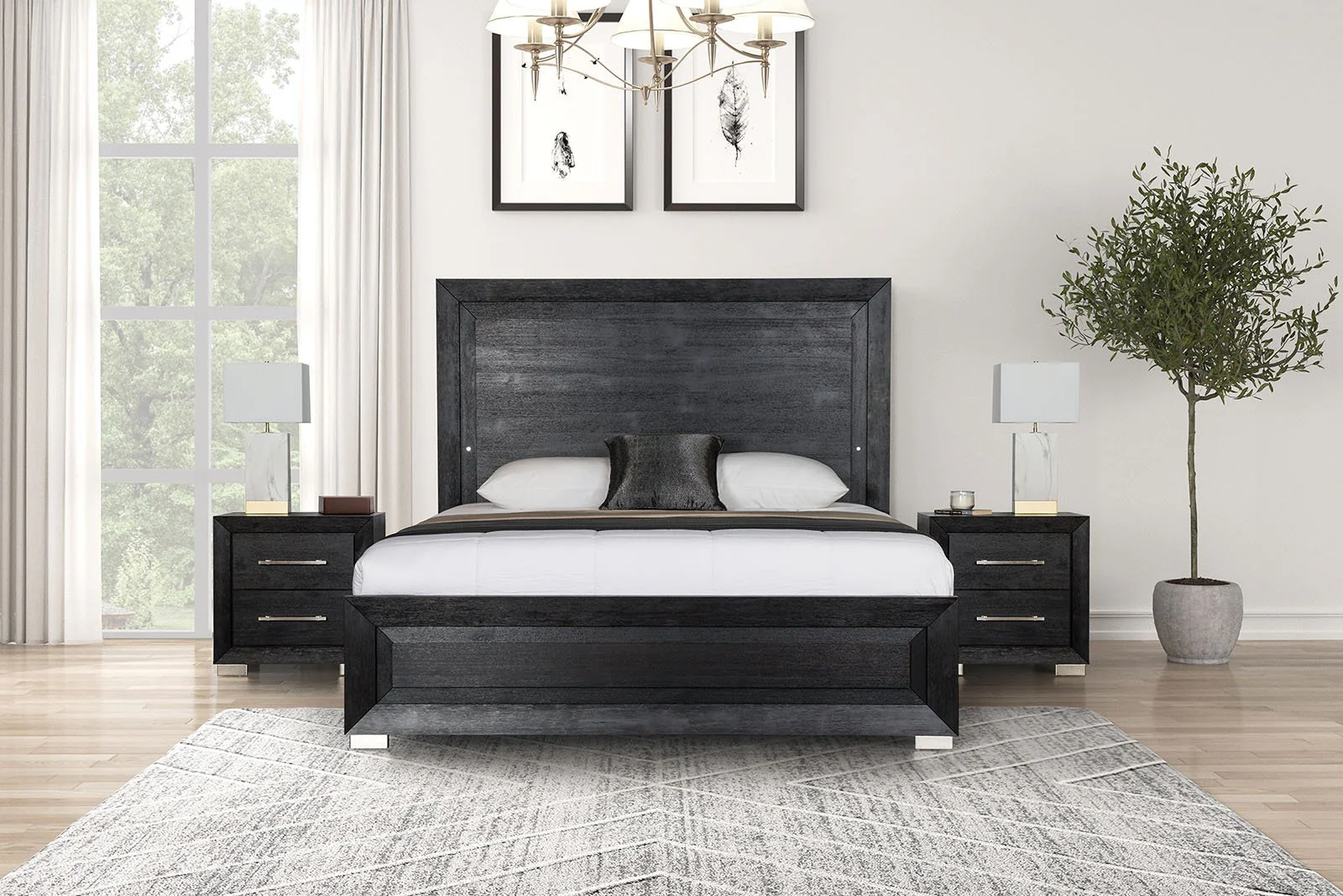 Ashbourne Cal.King Bed, Black - Image 3