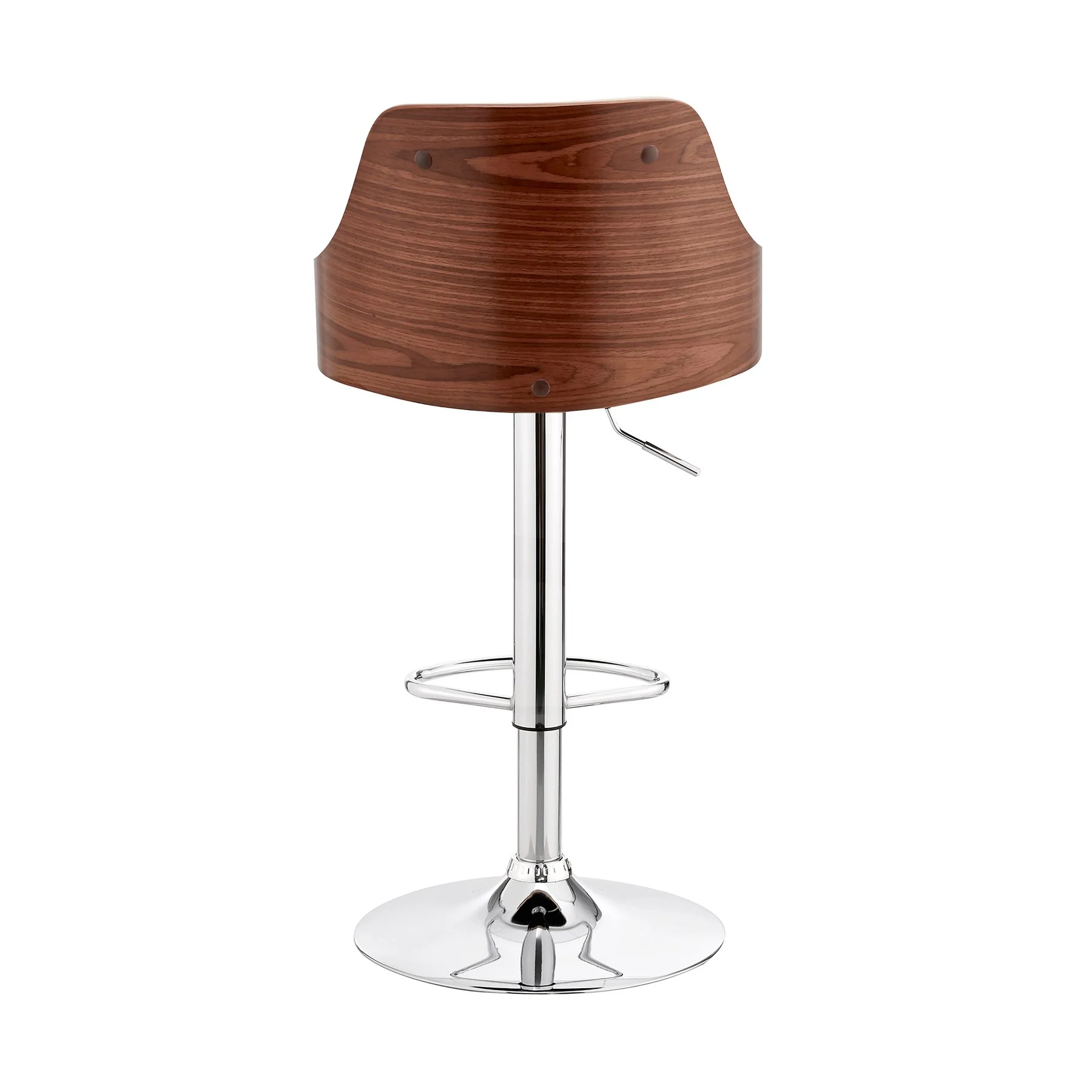 Asher Adjustable Cream Faux Leather and Chrome Finish Bar Stool - Image 5