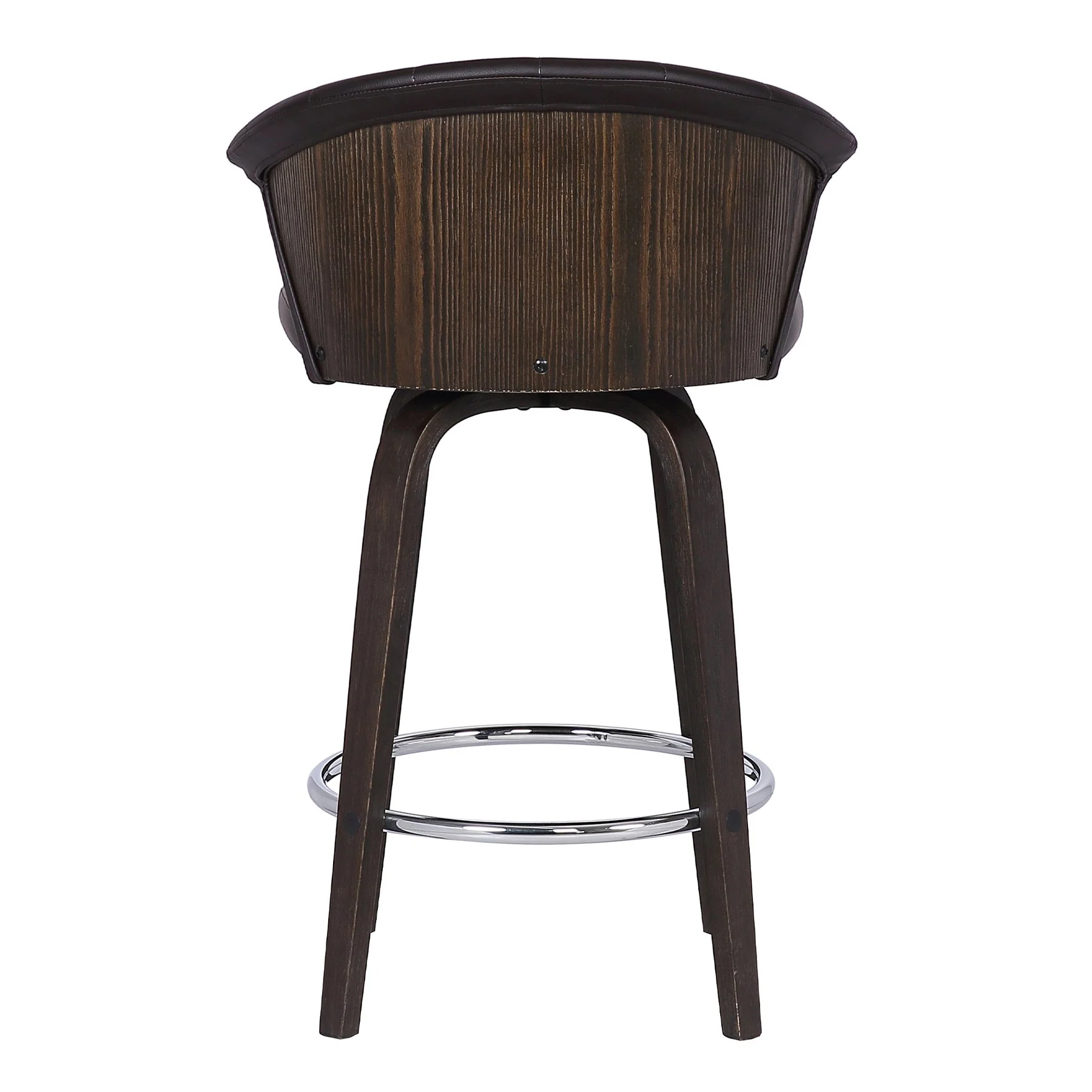 Ashley Wood Back 26" Swivel Brown Faux Leather Bar Stool - Image 5