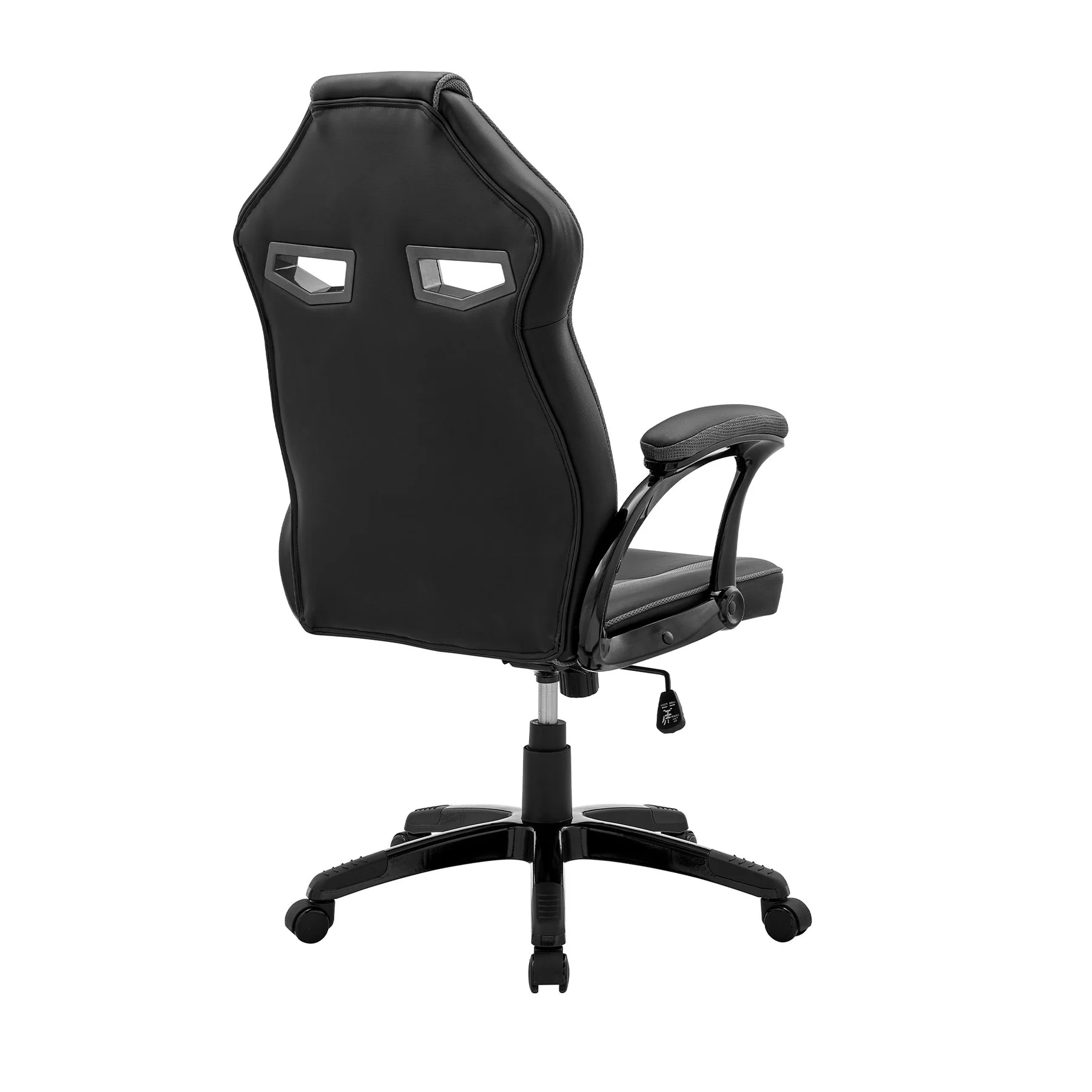 Aspect Adjustable Racing Gaming Chair in Black Faux Leather and Dark Gray Mesh with Lumbar Support Pillow - Image 4