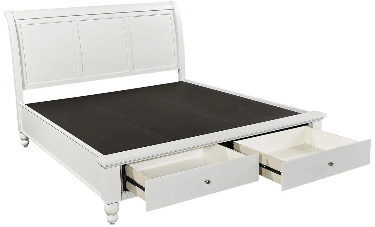 Aspenhome Cambridge King Sleigh Storage Bed in White - Image 2