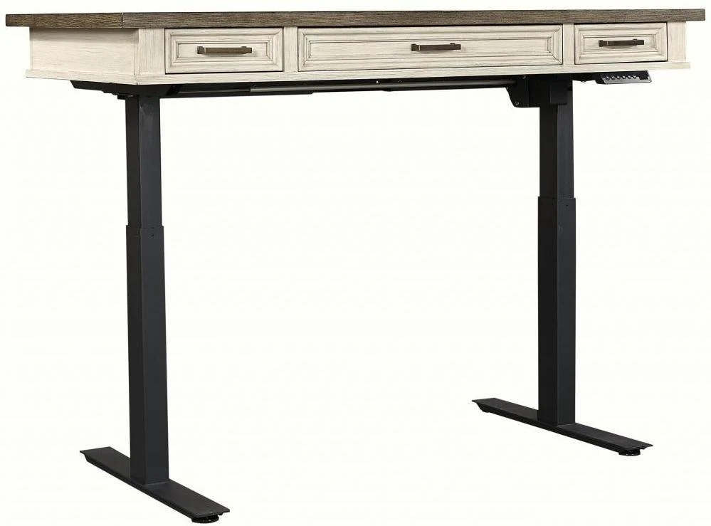 Aspenhome Caraway 60" Lift Desk Top and Base in Aged Ivory - Image 2