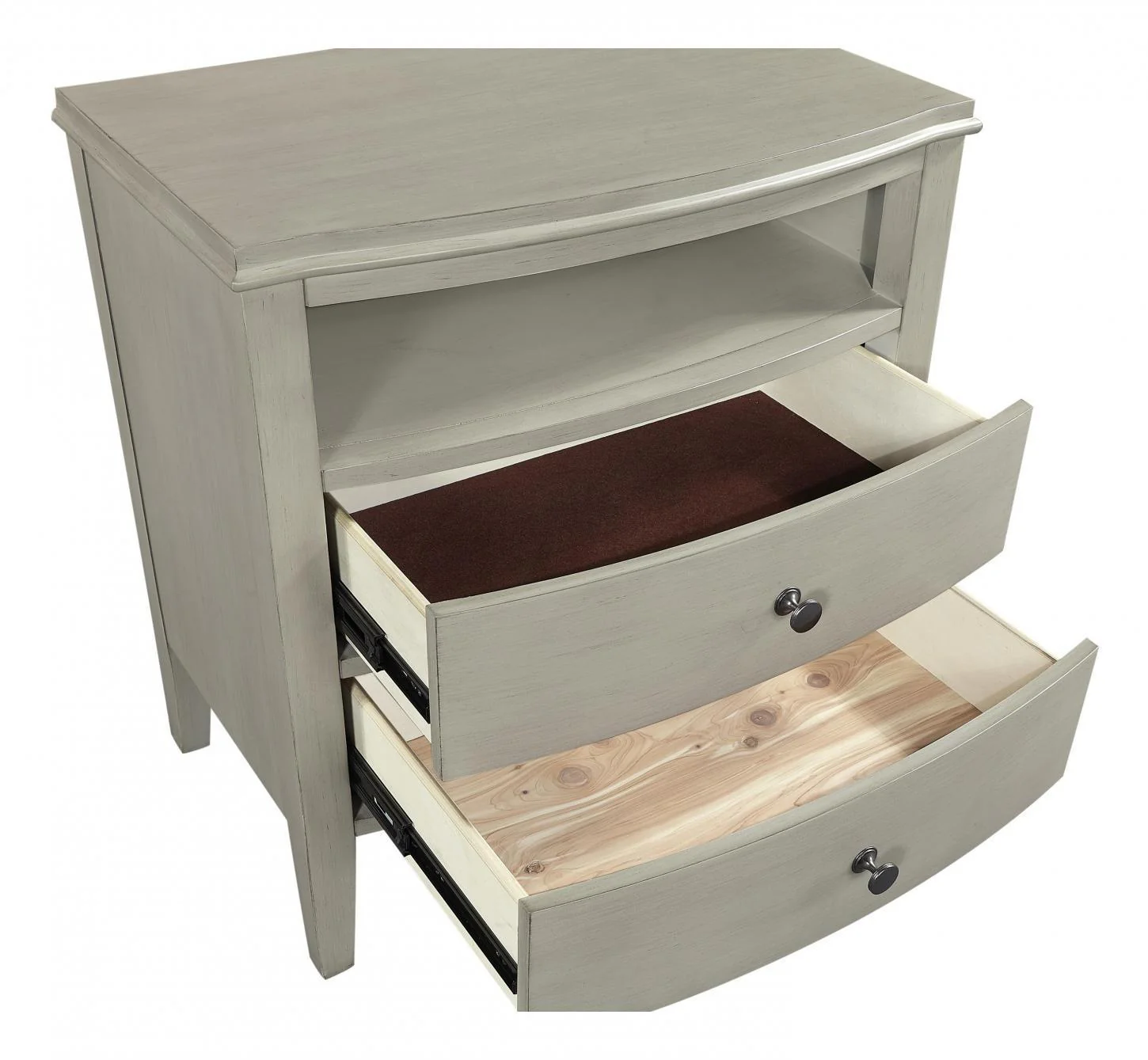 Aspenhome Furniture Charlotte 2 Drawer Nightstand in Shale - Image 2