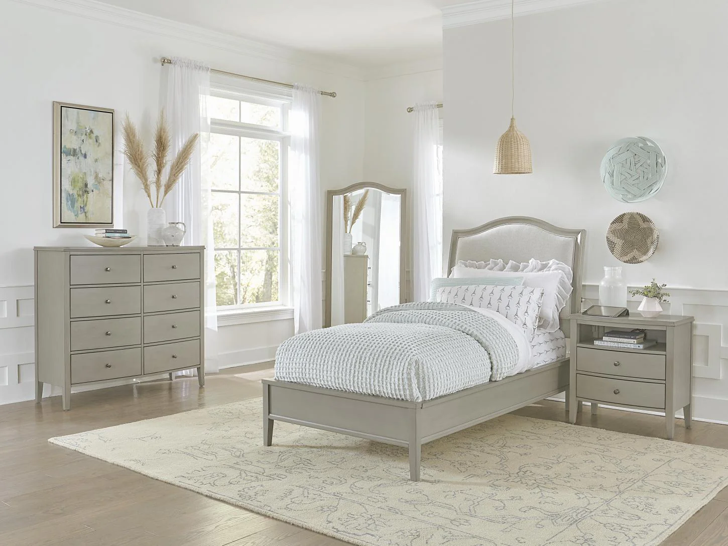Aspenhome Furniture Charlotte Full Upholstered Sleigh Bed in Shale - Image 4