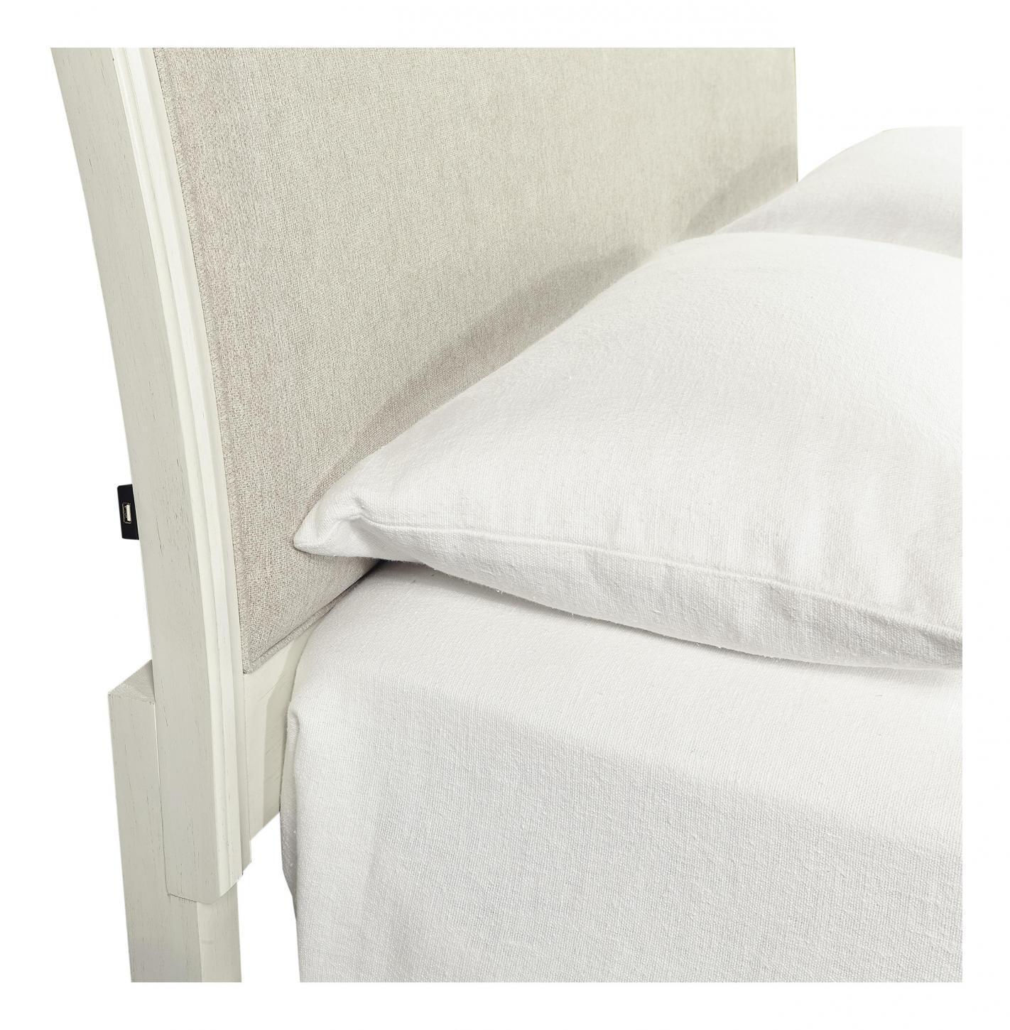 Aspenhome Furniture Charlotte Twin Upholstered Sleigh Bed in White - Image 3