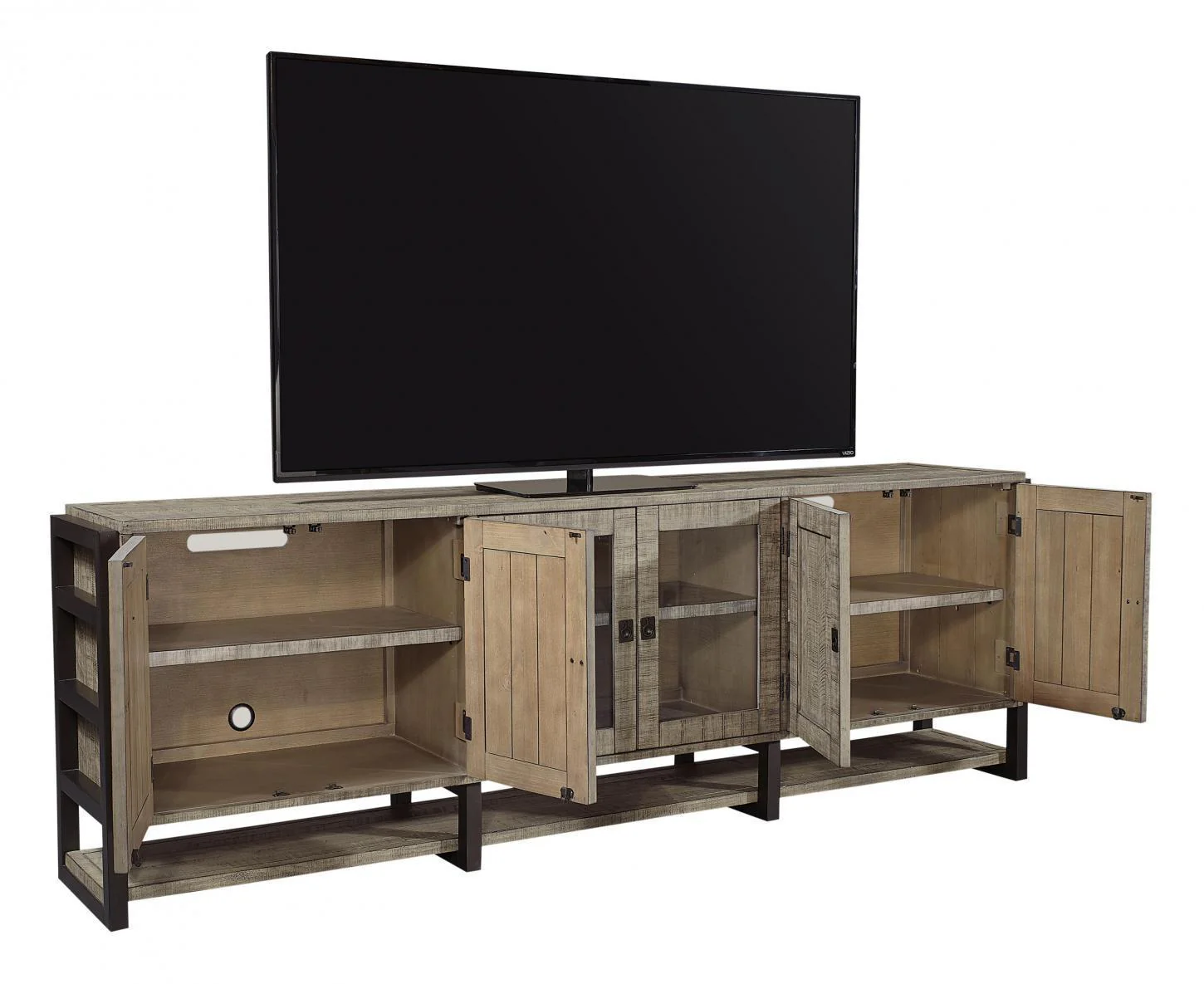 Aspenhome Furniture Grayson 96" Console and Hutch in Cinder Grey - Image 4