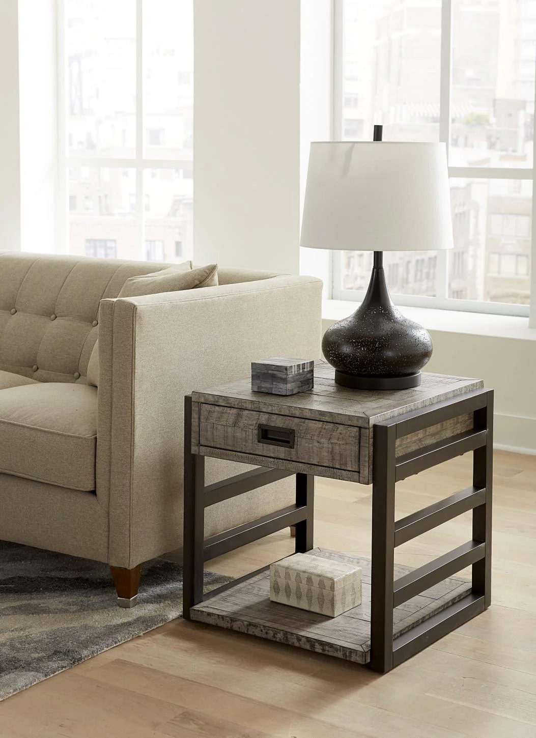 Aspenhome Furniture Grayson End Table in Cinder Grey - Image 4