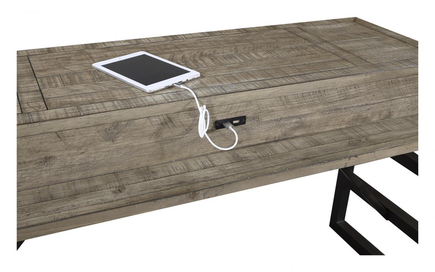 Aspenhome Furniture Grayson Liv360 Sofa/Writing Table in Cinder Grey - Image 3