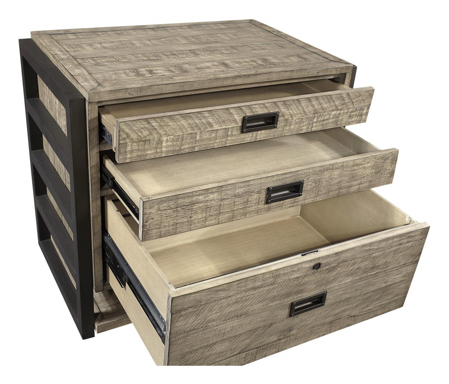 Aspenhome Furniture Grayson Workstation/Combo File in Cinder Grey - Image 3