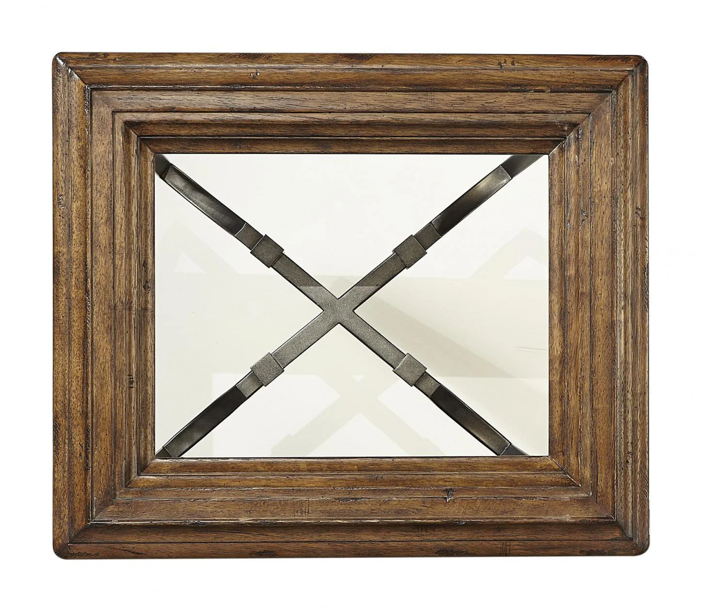 Aspenhome Furniture Mosaic End Table with Glass Top in Pecan - Image 2
