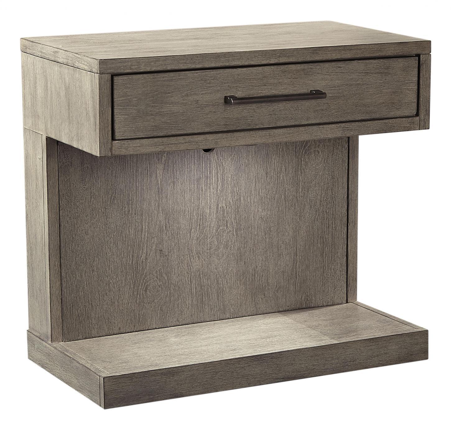 Aspenhome Furniture Platinum 1 Drawer Nightstand in Grey - Image 2
