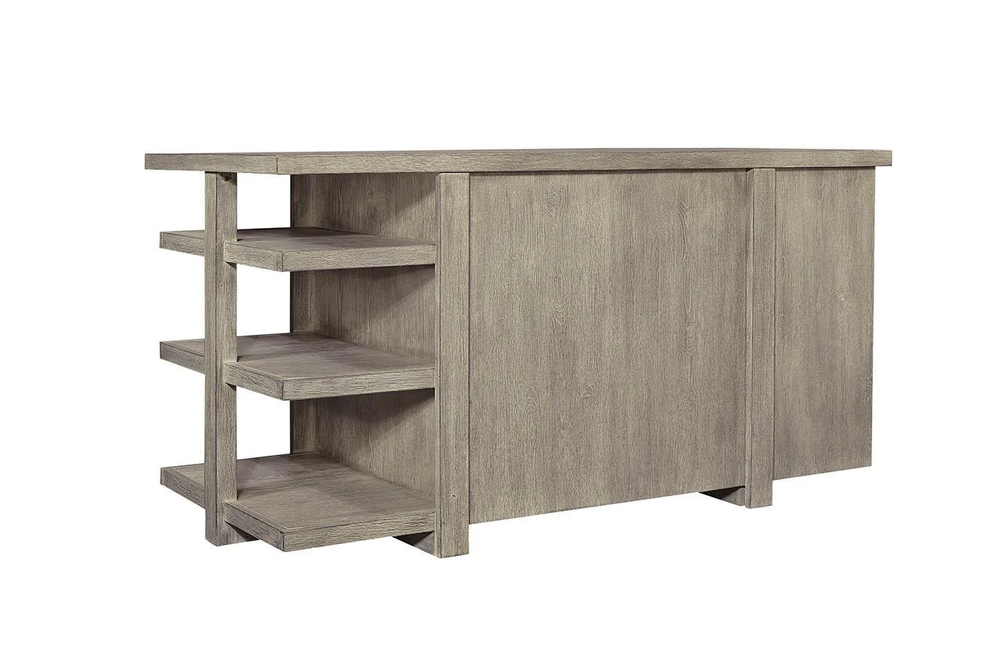 Aspenhome Furniture Platinum 60" Desk with Open Shelves in Gray Linen - Image 2