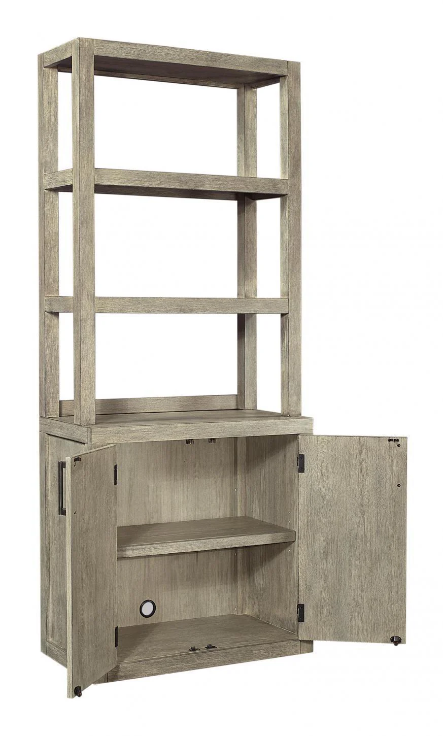 Aspenhome Furniture Platinum Door Bookcase in Gray Linen - Image 2