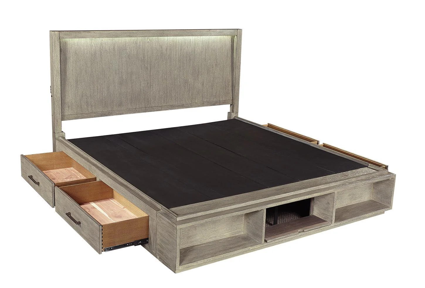 Aspenhome Furniture Platinum King Bookcase Bed in Grey - Image 3