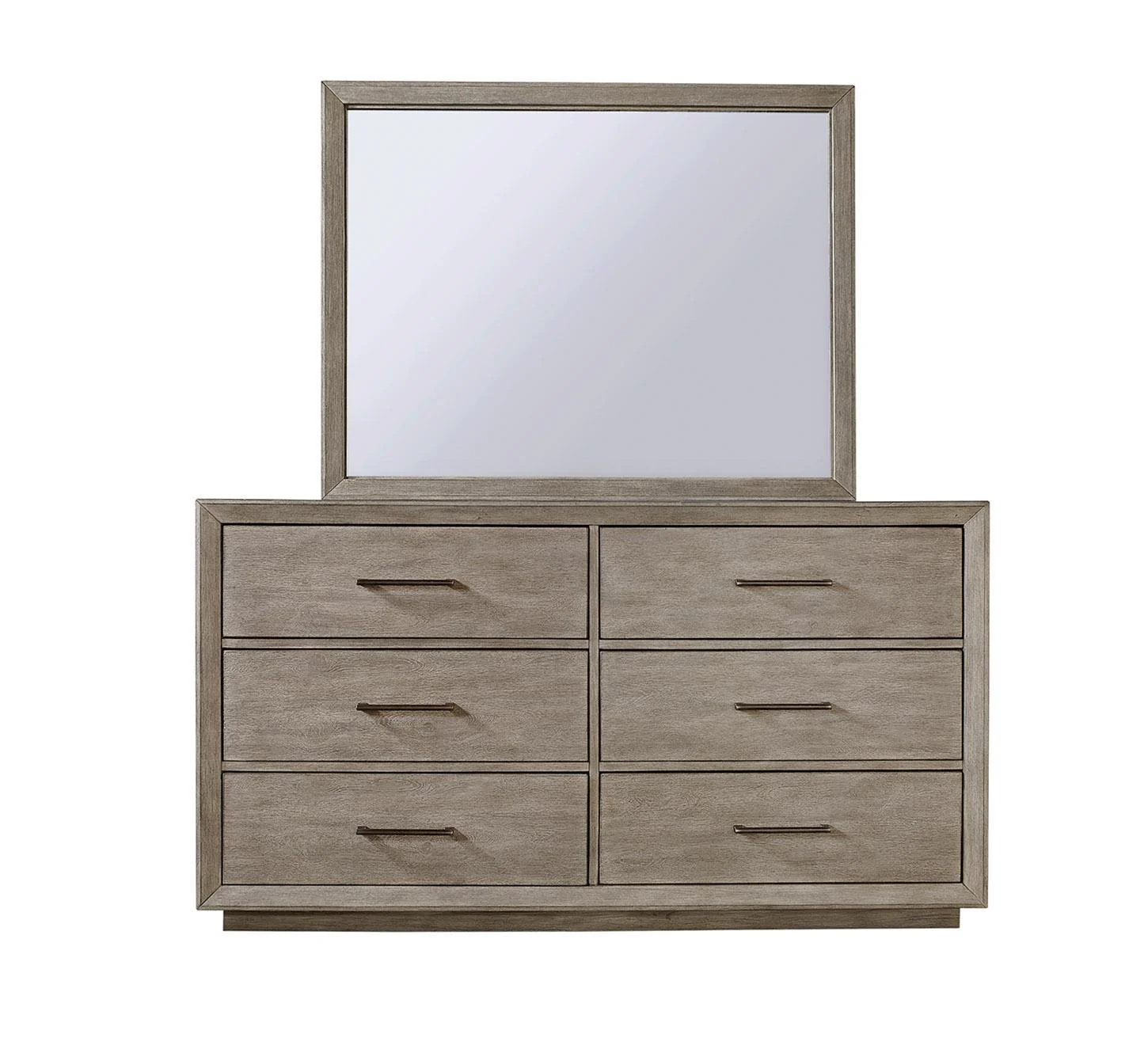 Aspenhome Furniture Platinum Landscape Mirror in Grey - Image 2