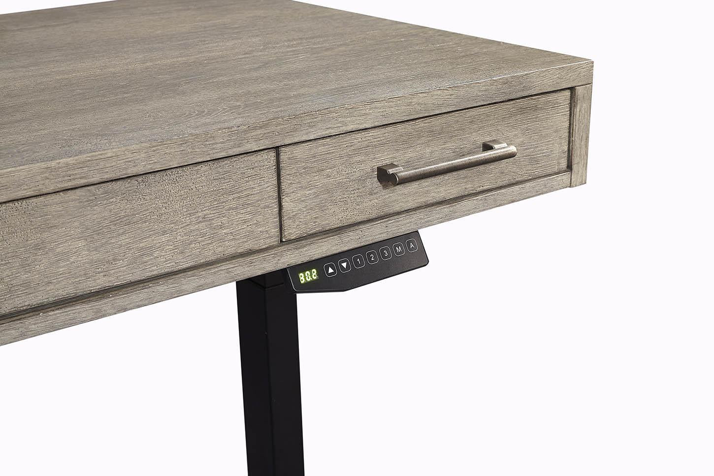 Aspenhome Furniture Platinum Lift Top Desk and Base in Gray Linen - Image 4
