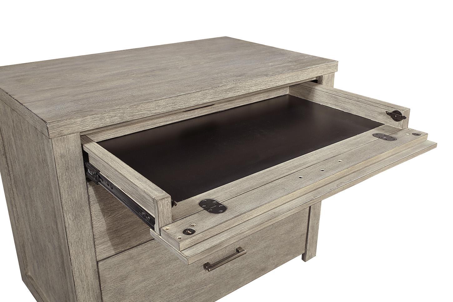 Aspenhome Furniture Platinum Workstation/Combo File in Gray Linen - Image 2