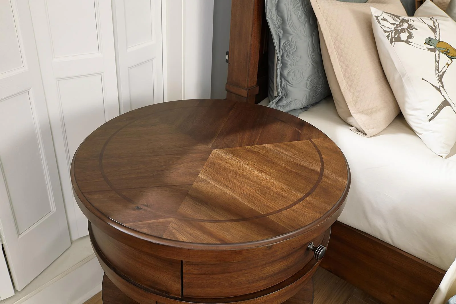 Aspenhome Furniture Thornton Round Table Nightstand in Sienna - Image 3