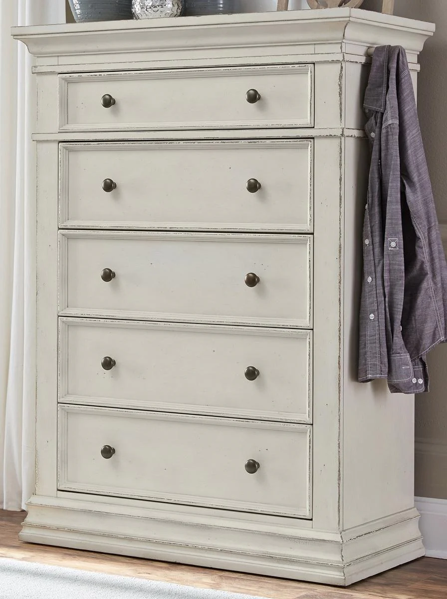 Aspenhome Granville 5 Drawer Chest in Vintage White - Image 2