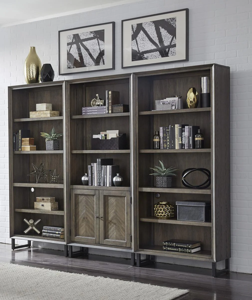 Aspenhome Harper Point Bookcase Wall in Fossil - Image 2