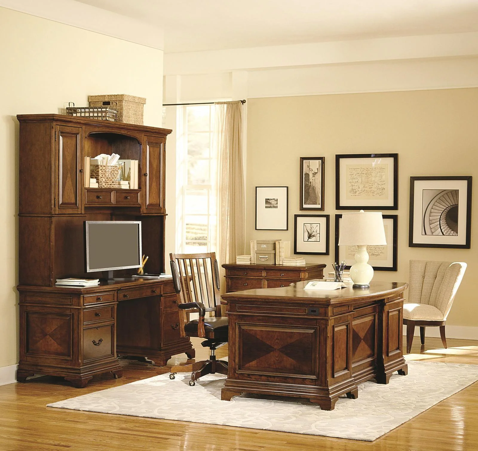 Aspenhome Hawthorne 66" Credenza and Hutch in Brown Cherry - Image 3