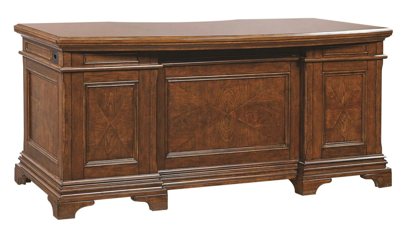 Aspenhome Hawthorne 66" Junior Executive Desk in Brown Cherry - Image 3
