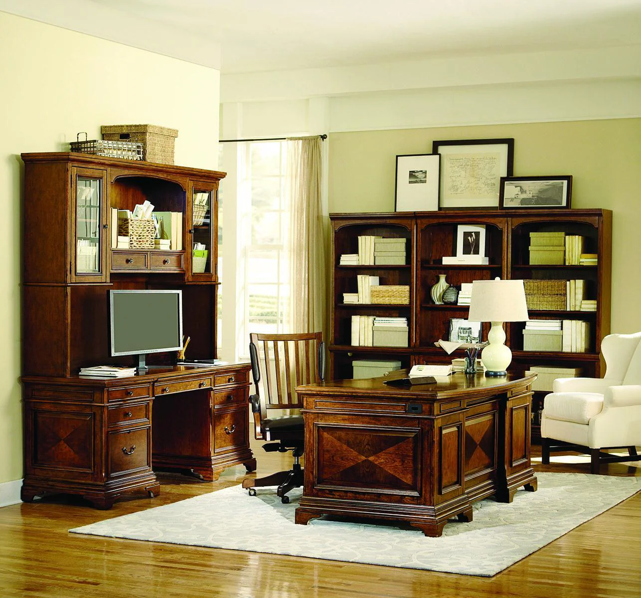 Aspenhome Hawthorne 72" Executive Desk in Brown Cherry - Image 3