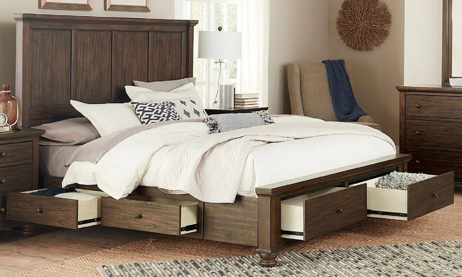 Aspenhome Hudson Valley King Panel Side Storage Bed in Chestnut - Image 4