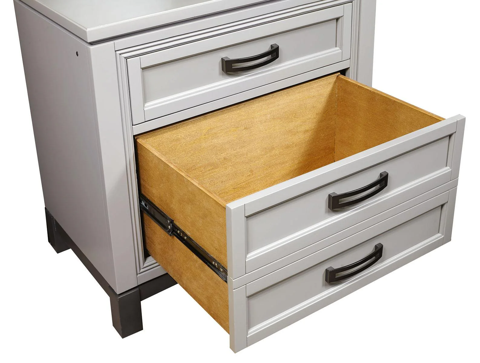 Aspenhome Hyde Park Liv360 2 Drawer Nightstand in Light Gray - Image 3