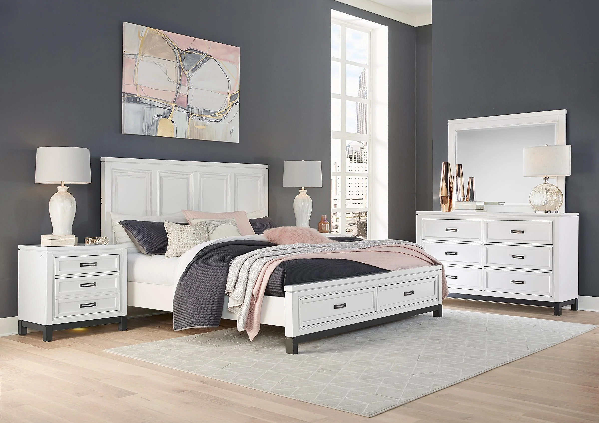 Aspenhome Hyde Park Liv360 2 Drawer Nightstand in White - Image 3