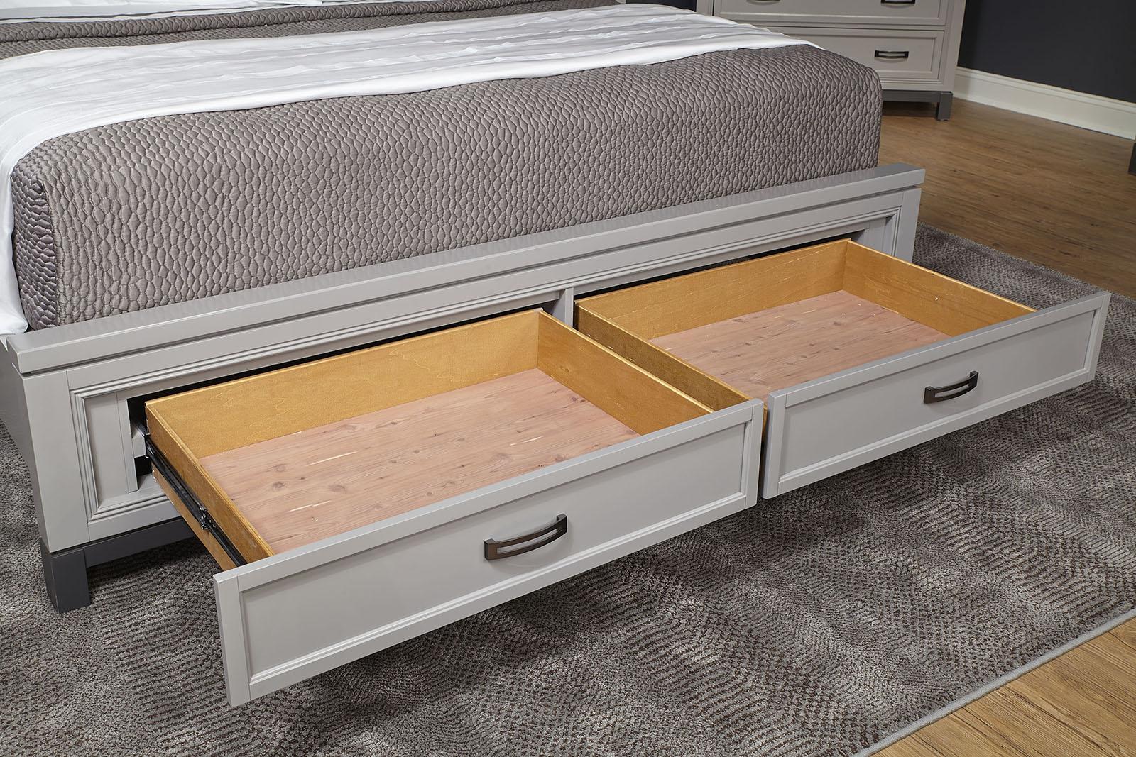 Aspenhome Hyde Park Queen Painted Panel Storage Bed in Light Gray/403D/402 - Image 2