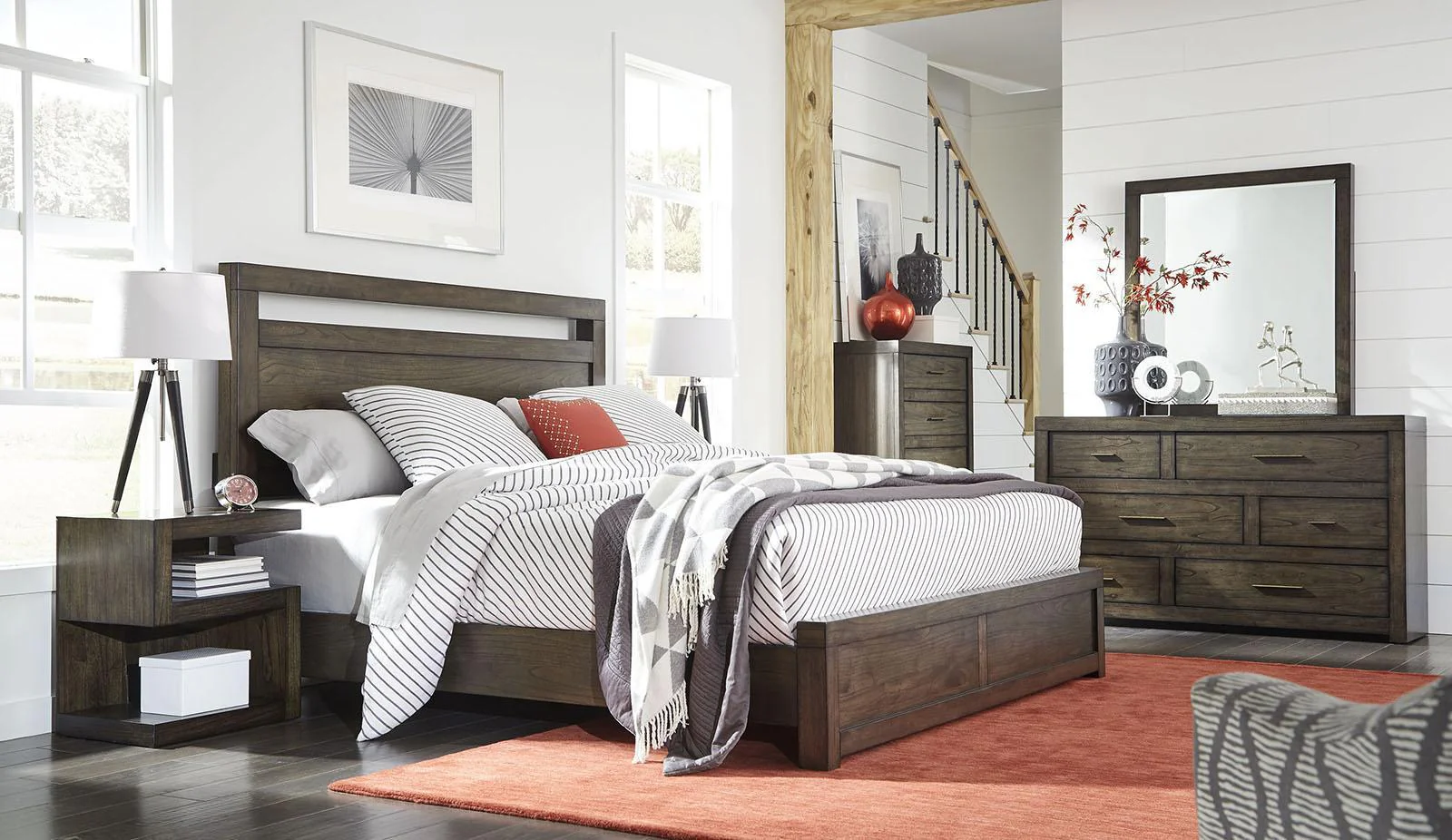 Aspenhome Modern Loft King Panel Bed in Brownstone - Image 2
