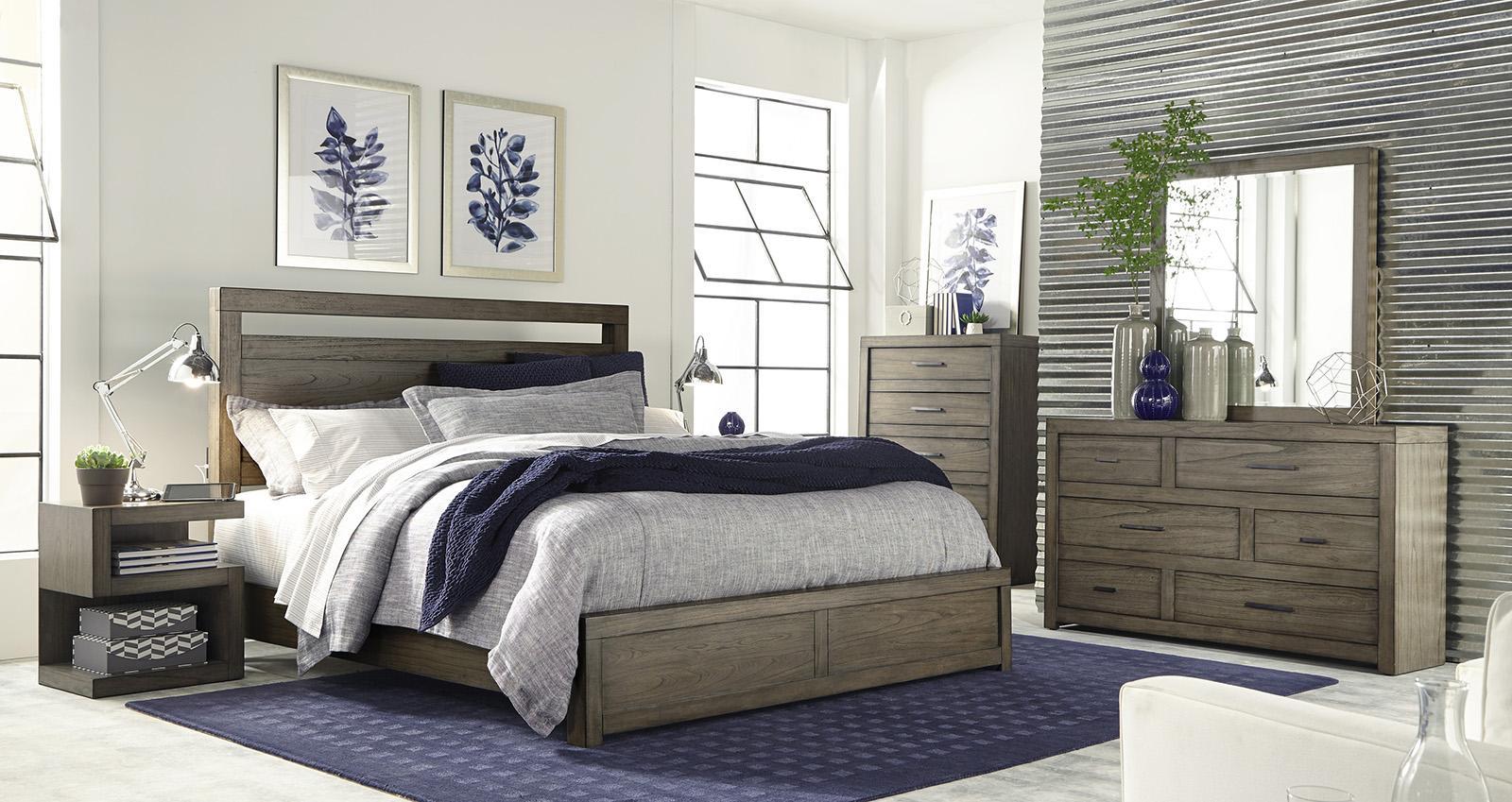 Aspenhome Modern Loft Queen Panel Bed in Greystone - Image 2