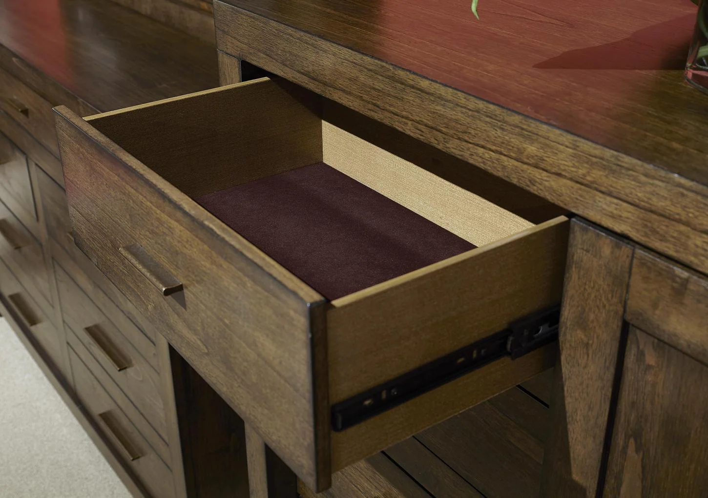 Aspenhome Modern Loft Sliding Door Chest in Brownstone - Image 3